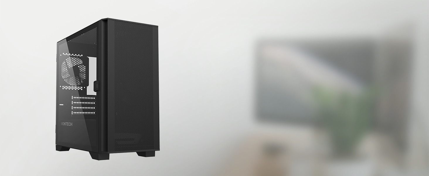 Montech AIR 100 LITE MICROATX Tower with Two Silent Fans Pre Installed